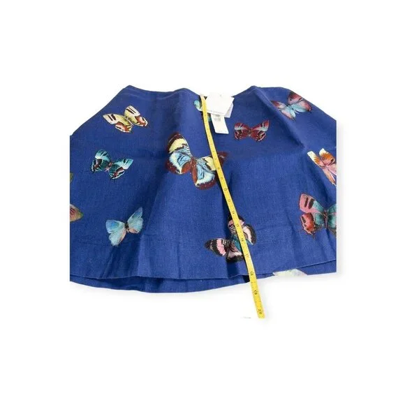 Anthropologie Linen Butterfly Print Skirt SZ 12 Boho Coquette Charm - Picture 9 of 10